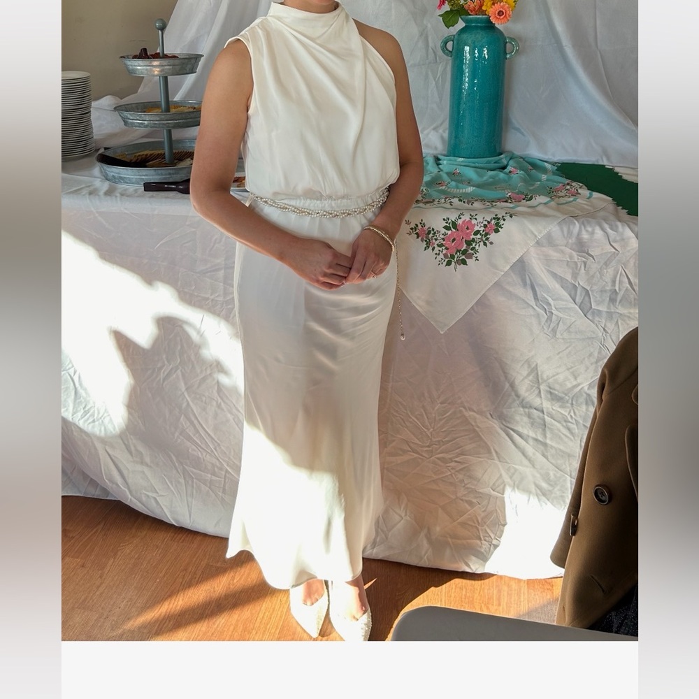 White asymmetrical dress